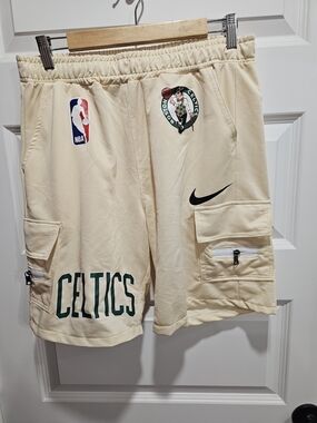 Boston Celtics Cream Nike NBA Cargo Shorts